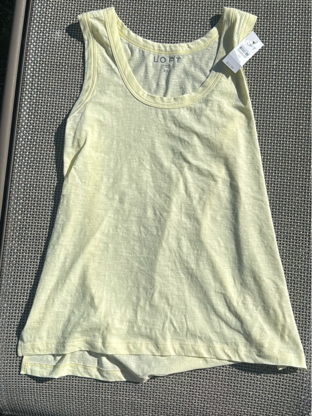 LOFT Pale Yellow Tank Top